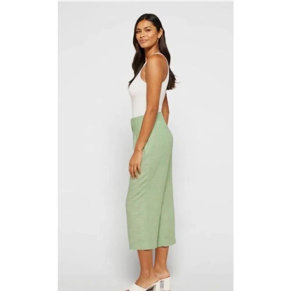 Violets & Roses Linen Crop Pants